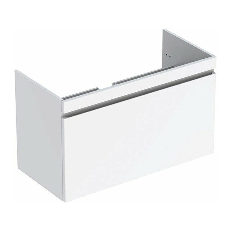 

Mueble bajo lavabo para mueble Geberit Renova Plan, con un cajón y un cajón inglés: Ancho 98,8cm, Alto 58,5cm, Fondo 47,3cm, Blanco / Lacado alto