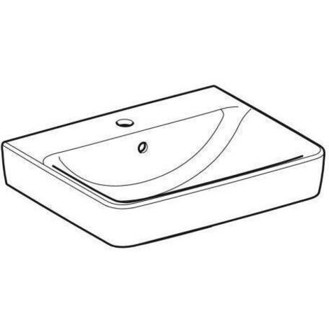 Geberit Renova Plan, Aufsatz-Waschtisch , 55x44 cm, 1 Hahnloch,