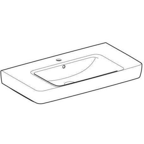 Geberit Renova Plan, Aufsatz-Waschtisch mit Ablagefläche, 90x48