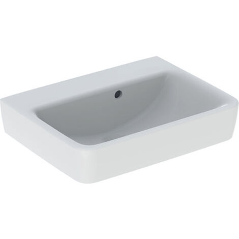 Geberit Renova Plan, lavabo con enjuague manual, 50x38 cm, sin