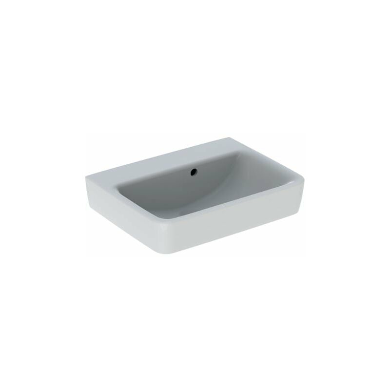 

Geberit Renova Plan, lavabo con enjuague manual, 50x38 cm, sin orificio para grifo, con rebosadero, 501630, color: Blanco - 501.630.00.1