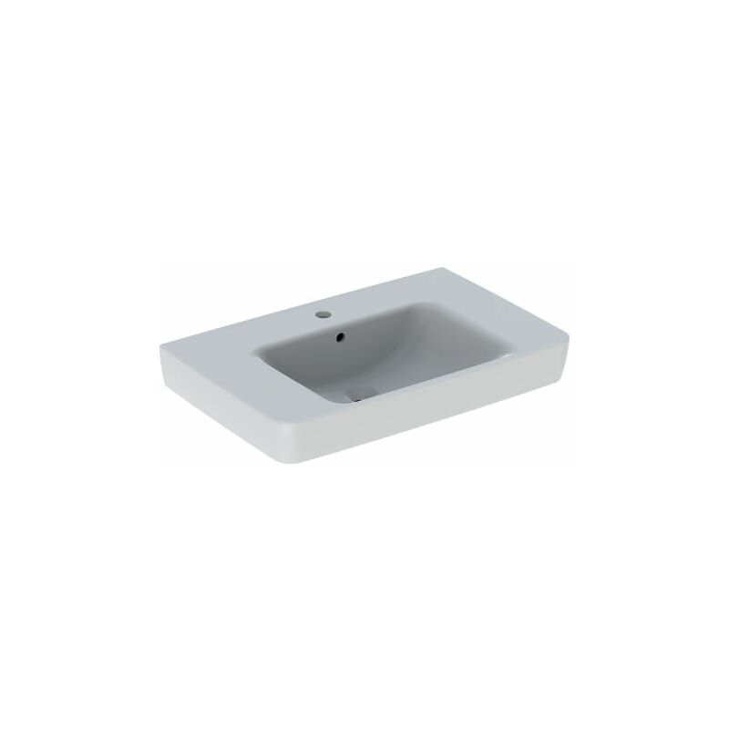 

Geberit Renova Plan, lavabo con repisa, 75x48 cm, 1 agujero de grifo, con rebosadero, 501694, color: blanco/KeraTect - 501.694.00.8