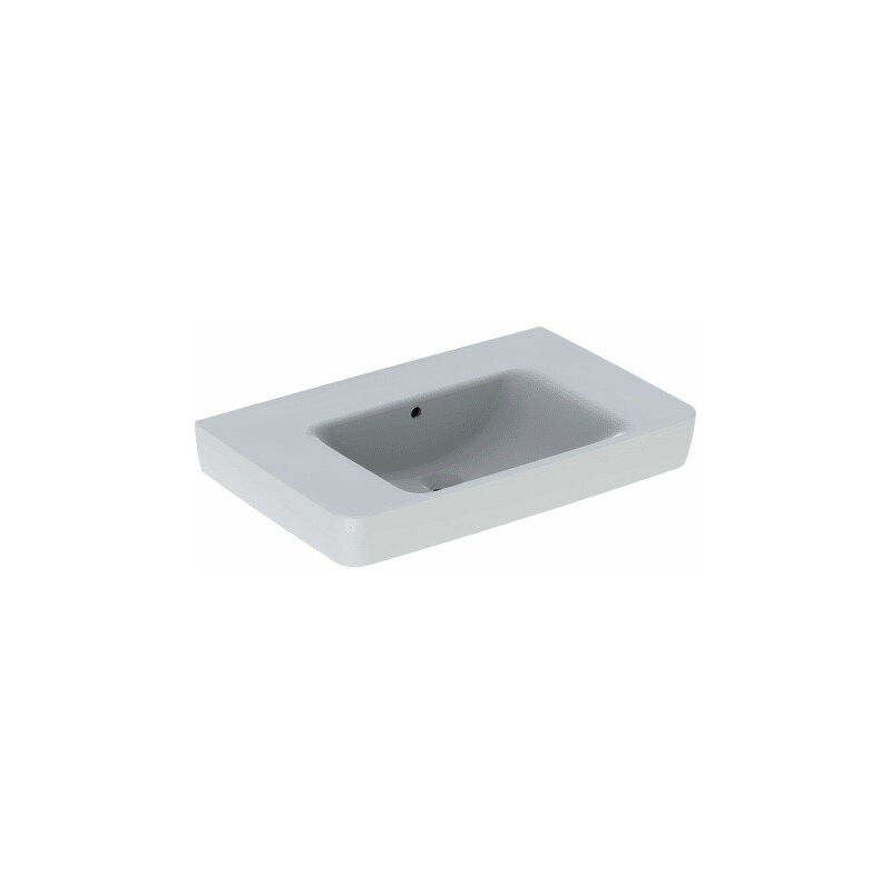 

Geberit Renova Plan, lavabo con repisa, 75x48 cm, sin agujero de grifo, con rebosadero, 501696, color: blanco/KeraTect - 501.696.00.8