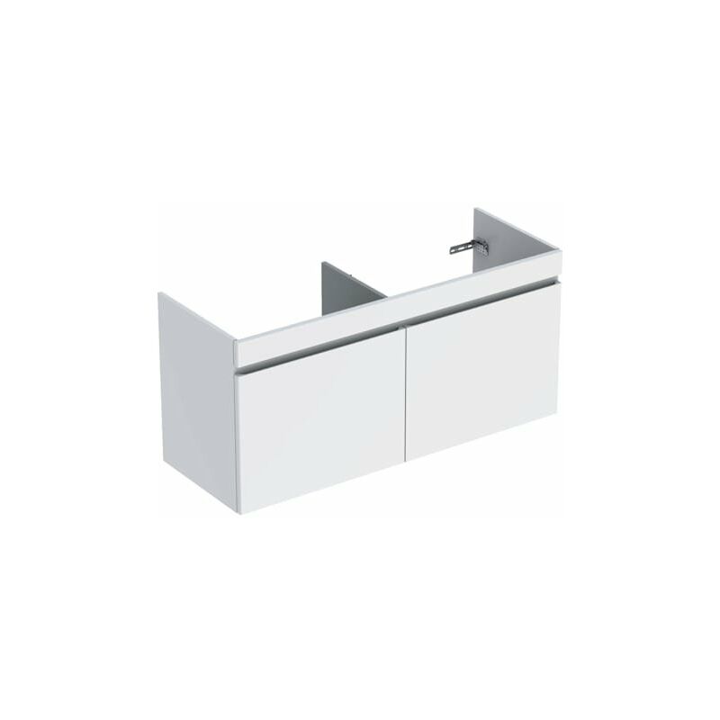 

Keramag - Geberit Renova Plan mueble para lavabo doble con 2 cajones, 122,1x60,6x44,6cm, 501912, color: blanco / lacado alto brillo - 501.912.01.1