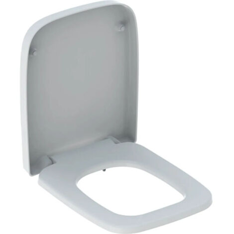 Geberit Renova Plan Sedile WC Rettangolare, chiusura rallentata, montaggio sopra, Bianco