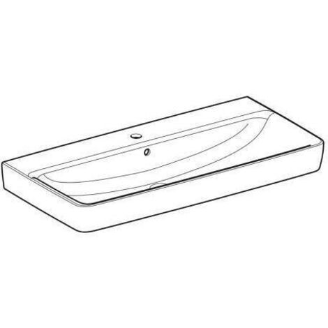 Geberit Renova Plan, Waschtisch, 100x48 cm, 1 Hahnloch, mit