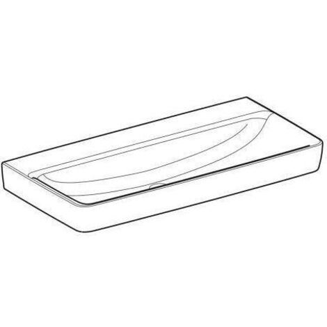 Geberit Renova Plan, Waschtisch, 100x48 cm, ohne Hahnloch, ohne