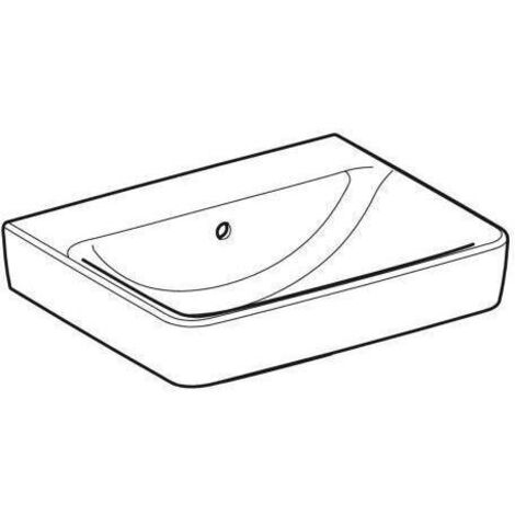 Geberit Renova Plan, Waschtisch, 55x44 cm, ohne Hahnloch, mit