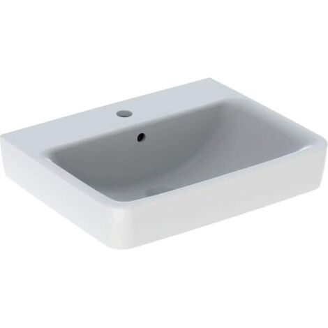 Geberit Renova Plan, Waschtisch, 60x48 cm, 1 Hahnloch, mit