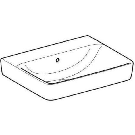 Geberit Renova Plan, Waschtisch, 60x48 cm, ohne Hahnloch, mit