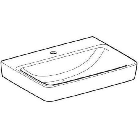 Geberit Renova Plan, Waschtisch, 65x48 cm, 1 Hahnloch, ohne
