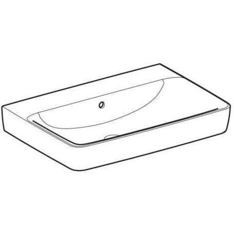Geberit Renova Plan, Waschtisch, 70x48 cm, ohne Hahnloch, mit