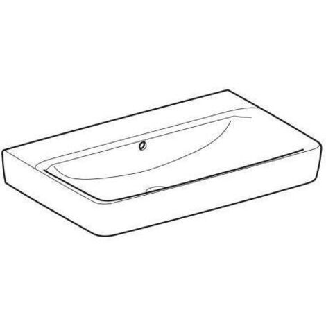Geberit Renova Plan, Waschtisch, 75x48 cm, ohne Hahnloch, mit