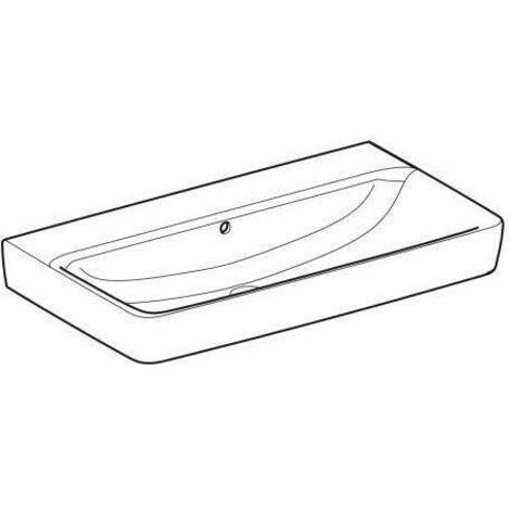 Geberit Renova Plan, Waschtisch, 85x48 cm, ohne Hahnloch, mit
