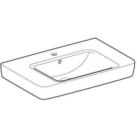 Geberit Renova Plan, Waschtisch mit Ablagefläche, 75x48 cm, 1