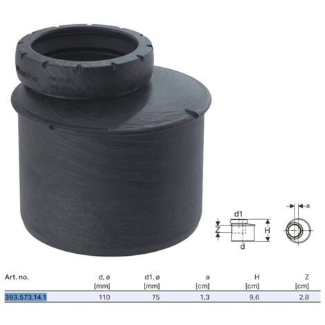 Geberit Riduzione Silent-Pro eccentrica, DN 100 / 70, 393.573.14.1
