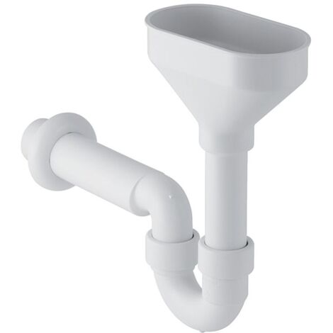 Geberit Rohrbogengeruchsverschluss für Geräte, mit Trichter oval Außendurchmesser 50mm, Alpinweiß