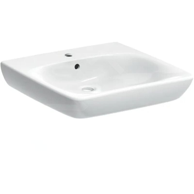 Selnova Comfort - Lavabo adapté aux pmr 60x55 mm, avec trop-plein, trou pour robinetterie, blanc 502.769.00.7 - Geberit