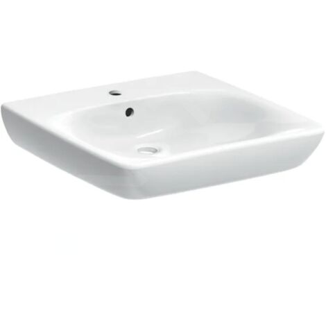 Geberit Selnova Comfort - Lavabo adapté aux PMR 60x55 mm, avec trop-plein, trou pour robinetterie, blanc 502.769.00.7