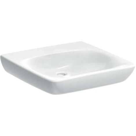 Geberit Selnova Comfort - Lavabo adapté aux PMR, sans trop-plein, sans trou pour robinetterie, blanc 502.771.00.7