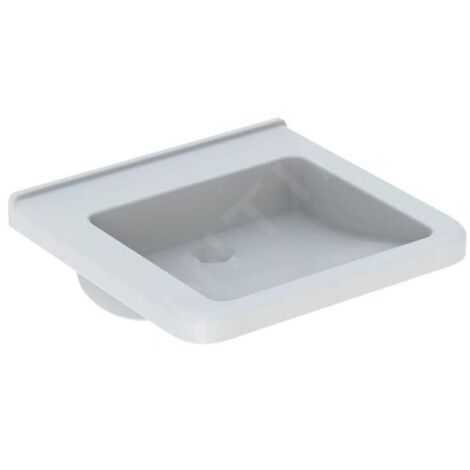 Geberit Selnova Comfort - Lavabo Square, 550x525 mm, pour personne à mobilité réduite, sans trou de robinetterie, sans