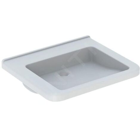 Geberit Selnova Comfort - Lavabo Square, 650x550 mm, pour personne à mobilité réduite, sans trou de robinetterie, sans