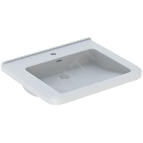 Geberit Selnova Comfort - Lavabo Square, 650x550 mm, pour personnes à mobilité réduite, avec un trou de robinetterie, avec