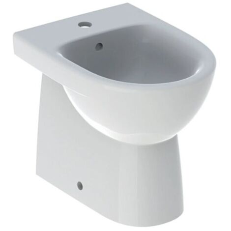 GEBERIT - SELNOVA COMPACT BIDET A PAVIMENTO FILO PARETE IN VETROCHINA BIANCO 500.482.01.7