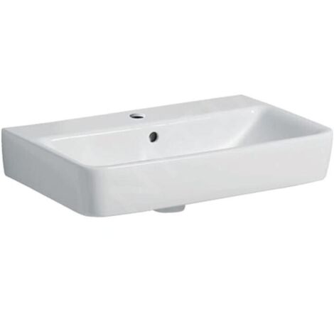 Geberit Selnova Compact - Lavabo 600x370 mm, avec un trou de robinetterie, avec trop-plein, blanc 501.511.00.7