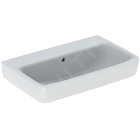 Geberit Selnova Compact - Lavabo 650x400 mm, avec trop-plein, sans trou pour robinetterie, blanc 501.892.00.7