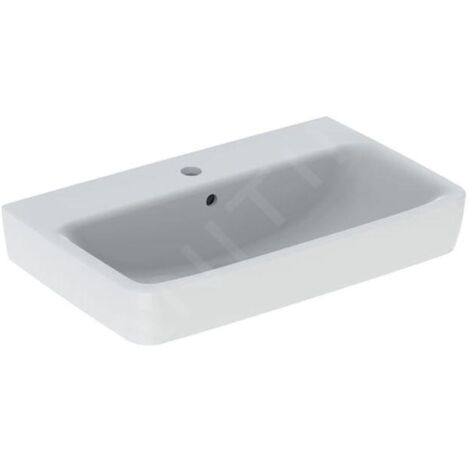 Geberit Selnova Compact - Lavabo 650x400 mm, avec trop-plein, trou pour robinetterie, blanc 501.890.00.7
