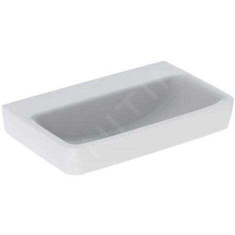 Geberit Selnova Compact - Lavabo 650x400 mm, sans trop-plein, sans trou pour robinetterie, blanc 501.893.00.7