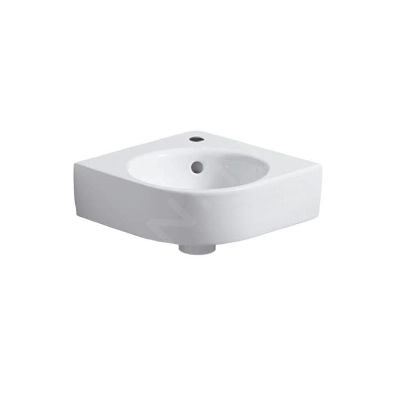 Geberit - Selnova Compact - Lave-main d'angle 450x395 mm avec un trou de robinetterie, blanc 501.519.00.7