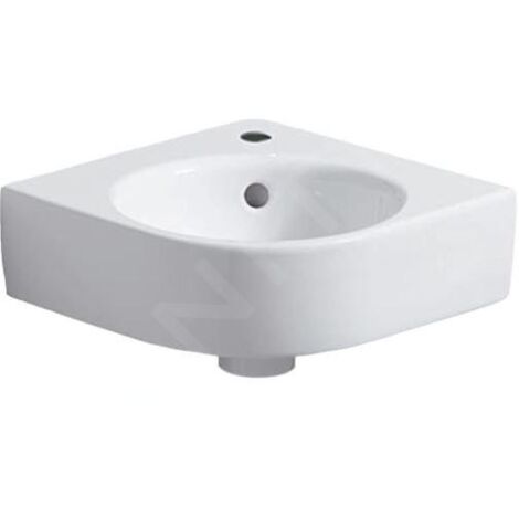Geberit Selnova Compact - Lave-main d’angle 450x395 mm avec un trou de robinetterie, blanc 501.519.00.7