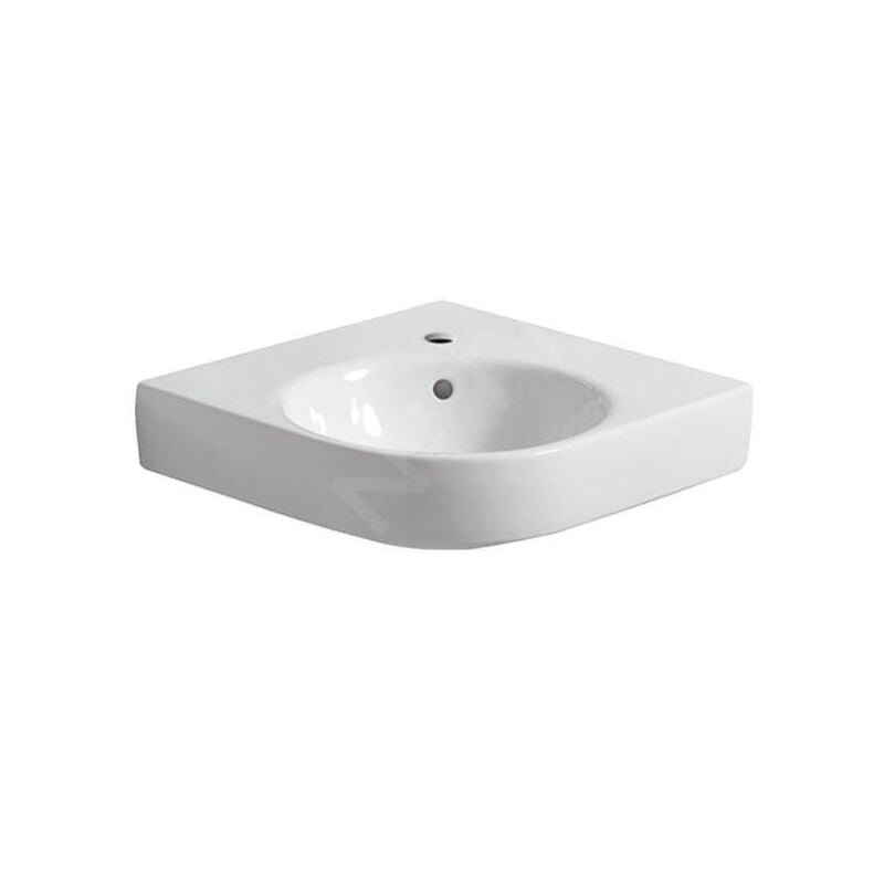 Geberit - Selnova Compact - Lave-main d'angle 695x615 mm avec un trou pour mitigeur, blanc 501.508.00.7