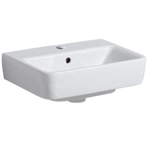 Geberit Selnova Compact - Lave-mains 450x340 mm, avec un trou de robinetterie, avec trop-plein, blanc 501.561.00.7