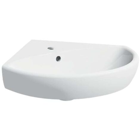 Geberit Selnova - Eckhandwaschbecken 59x56 cm, mit 1 Hahnloch, Weiß 501.050.00.5