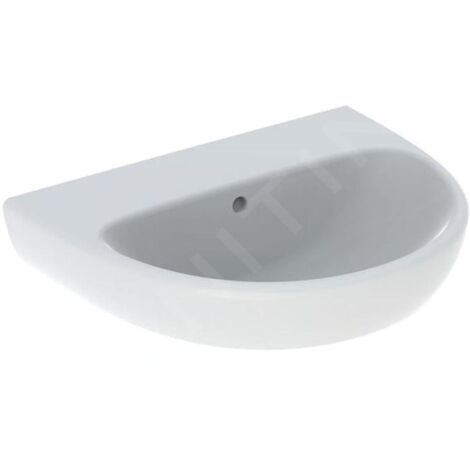 Geberit Selnova - Lavabo 550x440 mm, sans trou pour mitigeur, avec trop-plein, blanc 500.304.01.7