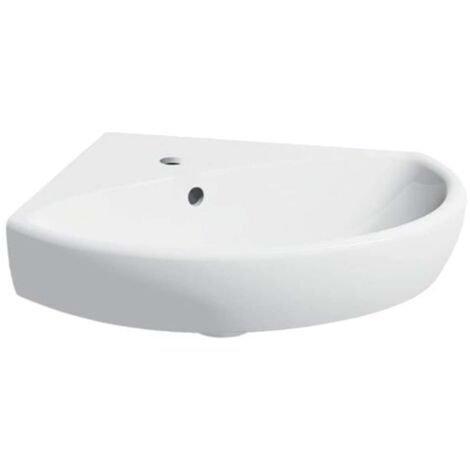Geberit Selnova - Lavabo de esquina 59x56 cm, con 1 orificio para grifo, blanco 501.050.00.5