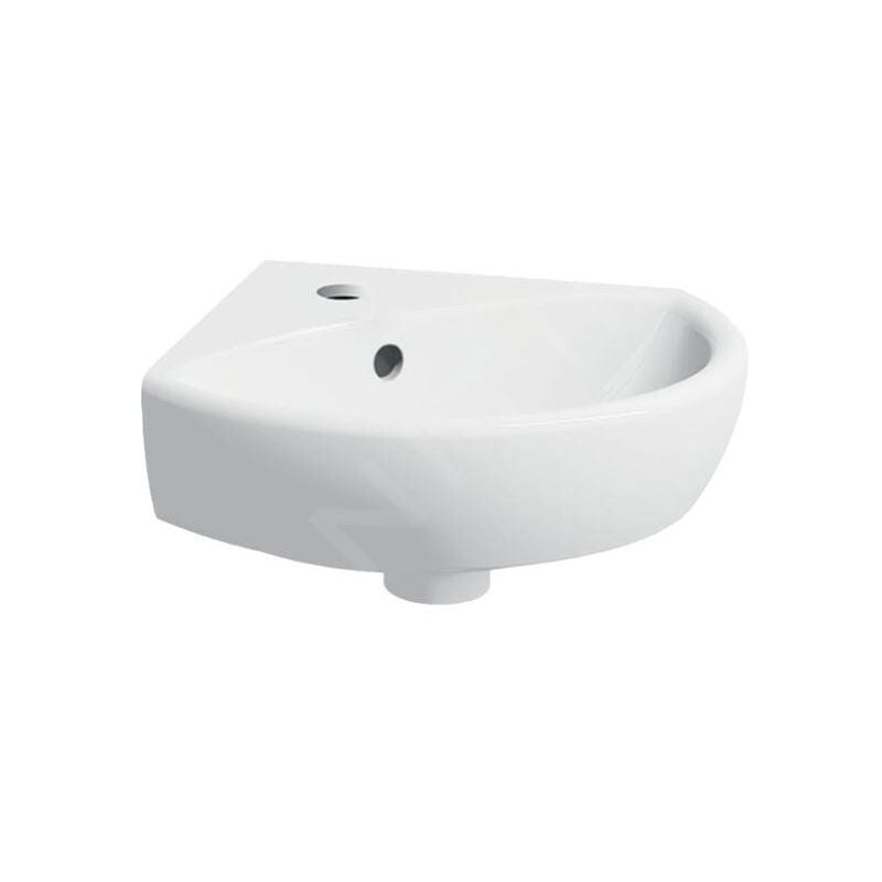 Geberit - Selnova - Lave-main d'angle 414x412 mm avec un trou pour mitigeur, blanc 500.326.01.5