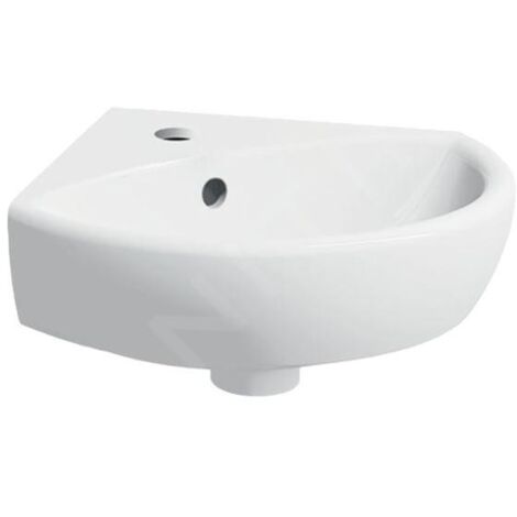 Geberit Selnova - Lave-main d’angle 414x412 mm avec un trou pour mitigeur, blanc 500.326.01.5