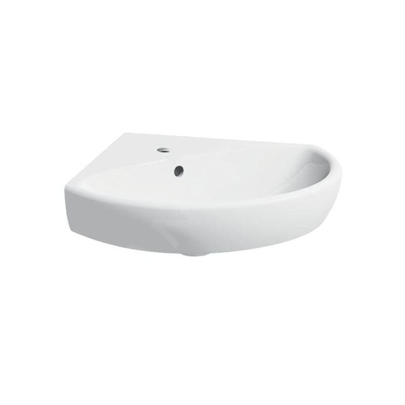 Geberit - Selnova - Lave-main d'angle 590x560 mm avec un trou de robinetterie, blanc 501.050.00.5