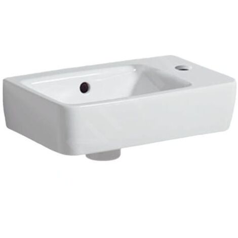 Geberit Selnova - Lave-mains 400x250 mm, avec un trou de robinetterie à droite, avec trop-plein, blanc 501.517.00.7