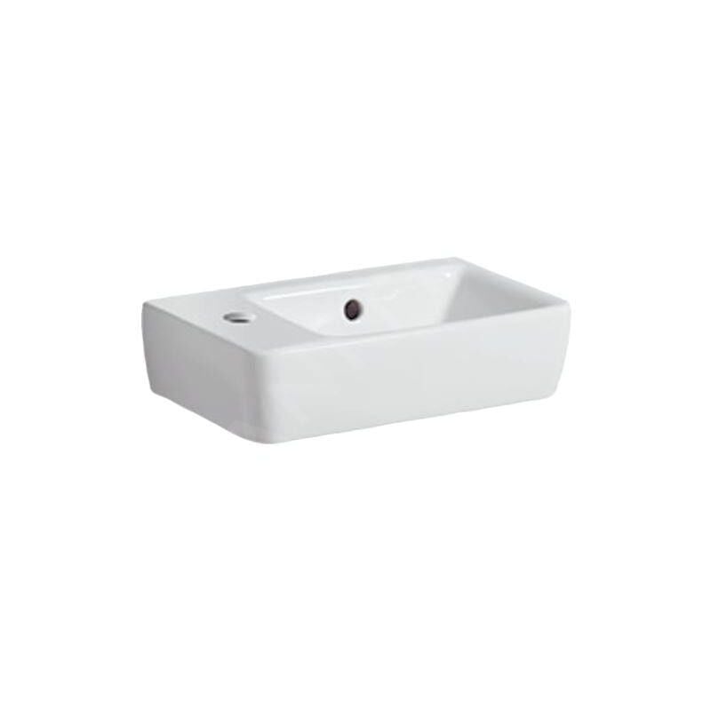 Geberit Selnova - Lave-mains 400x250 mm, avec un trou pour mitigeur à gauche, avec trop-plein, blanc 501.518.00.7
