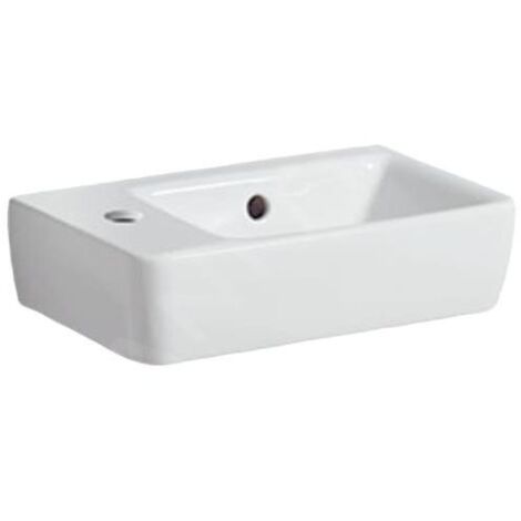 Geberit Selnova - Lave-mains 400x250 mm, avec un trou pour mitigeur à gauche, avec trop-plein, blanc 501.518.00.7