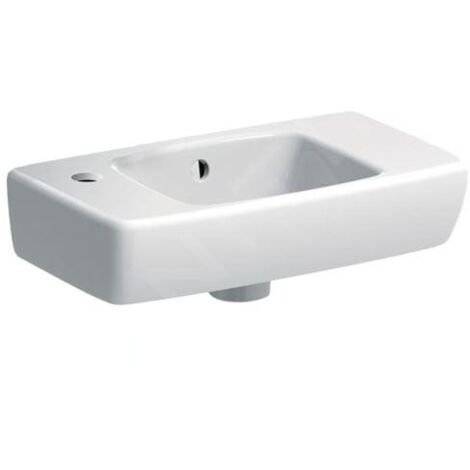 Geberit Selnova - Lave-mains 450x250 mm, avec un trou pour mitigeur à gauche, avec trop-plein, blanc 500.319.01.5