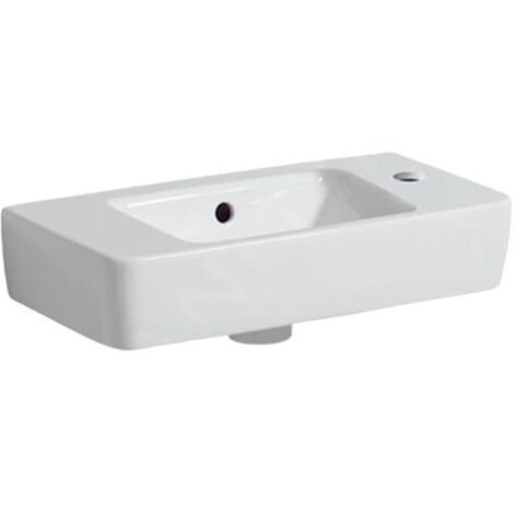 Geberit Selnova - Lave-mains 500x250 mm, avec un trou de robinetterie à droite, avec trop-plein, blanc 501.507.00.7