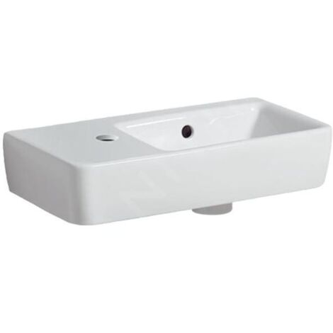 Geberit Selnova - Lave-mains 500x250 mm, avec un trou pour mitigeur à gauche, avec trop-plein, blanc 501.506.00.7