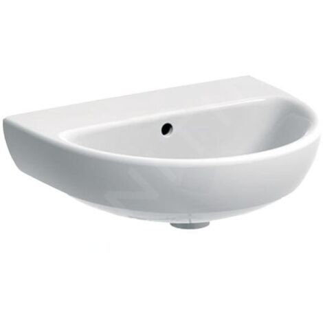 Geberit Selnova - Lave-mains 500x410 mm, sans trou pour mitigeur, avec trop-plein, blanc 500.294.01.7
