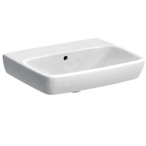 Geberit Selnova Square - Lavabo 550x440 mm, sans trou pour mitigeur, avec trop-plein, blanc 500.291.01.7